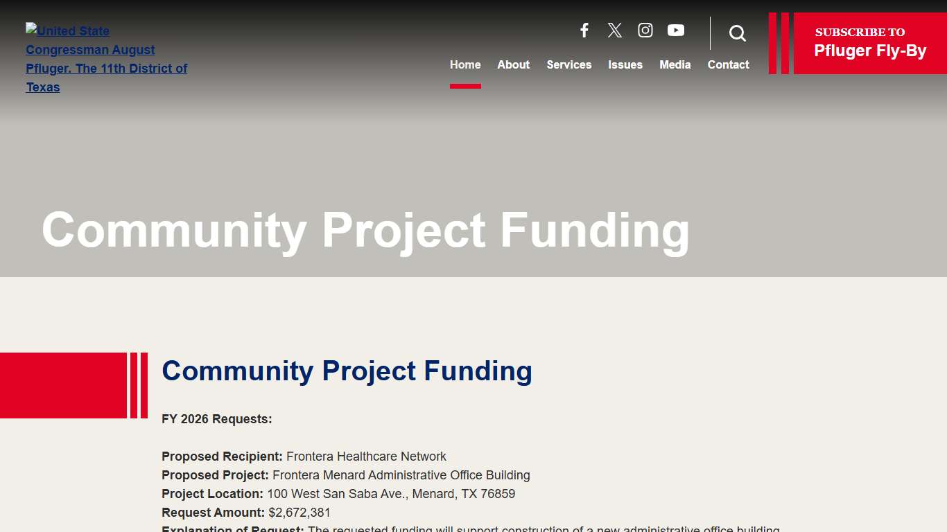 Community Project Funding U.S. Representative