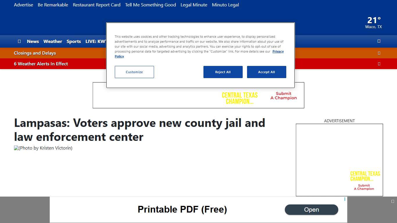 Lampasas: Voters approve new county jail and law enforcement center